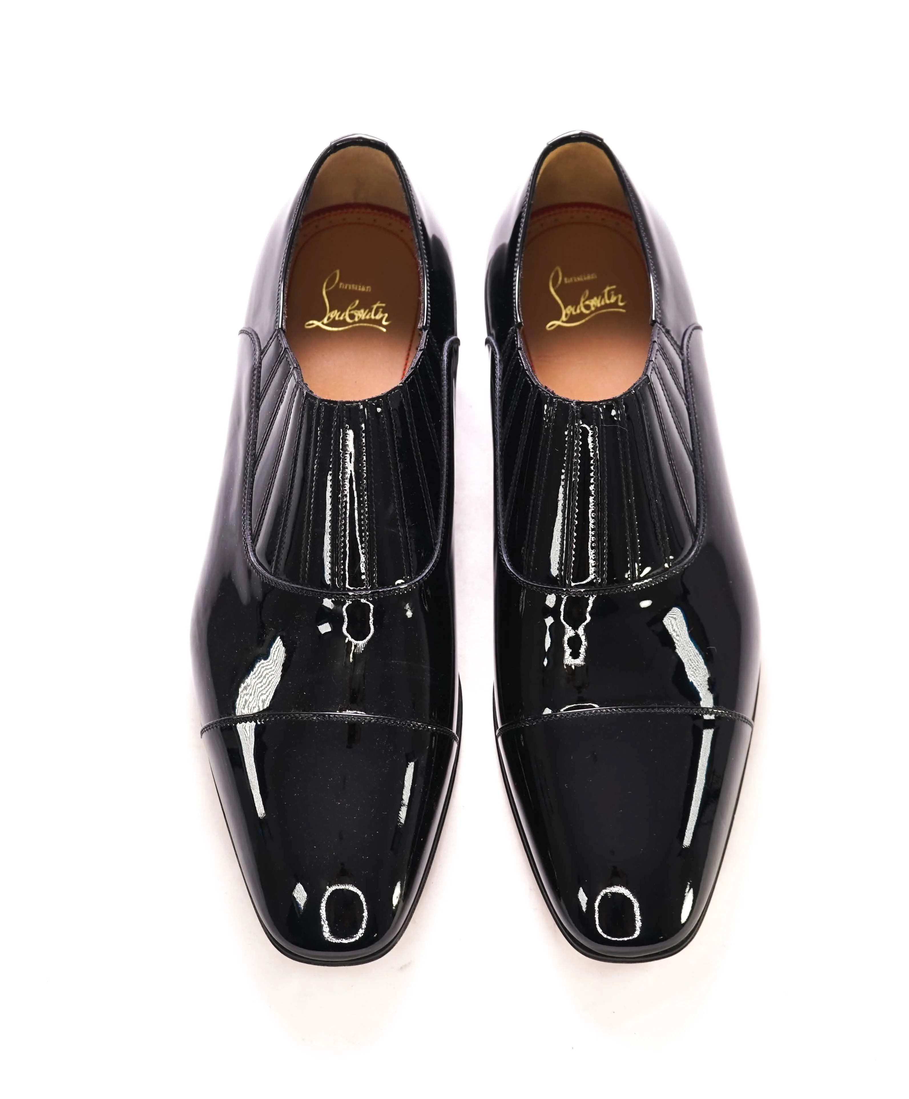 $1,050 CHRISTIAN LOUBOUTIN - *GREG ON* Black Patent Leather Loafers - 10.5 US (43.5 EU)