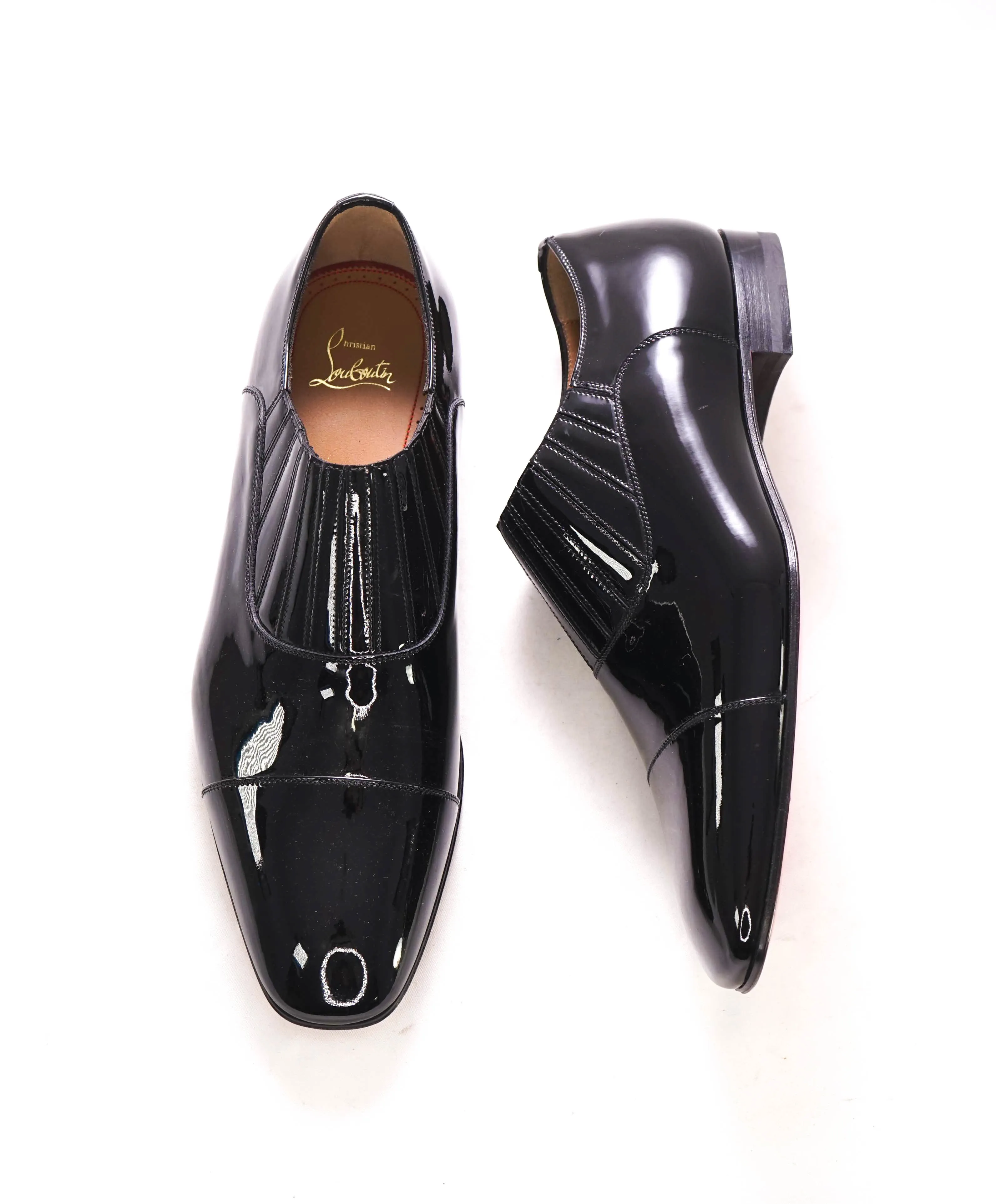 $1,050 CHRISTIAN LOUBOUTIN - *GREG ON* Black Patent Leather Loafers - 10.5 US (43.5 EU)