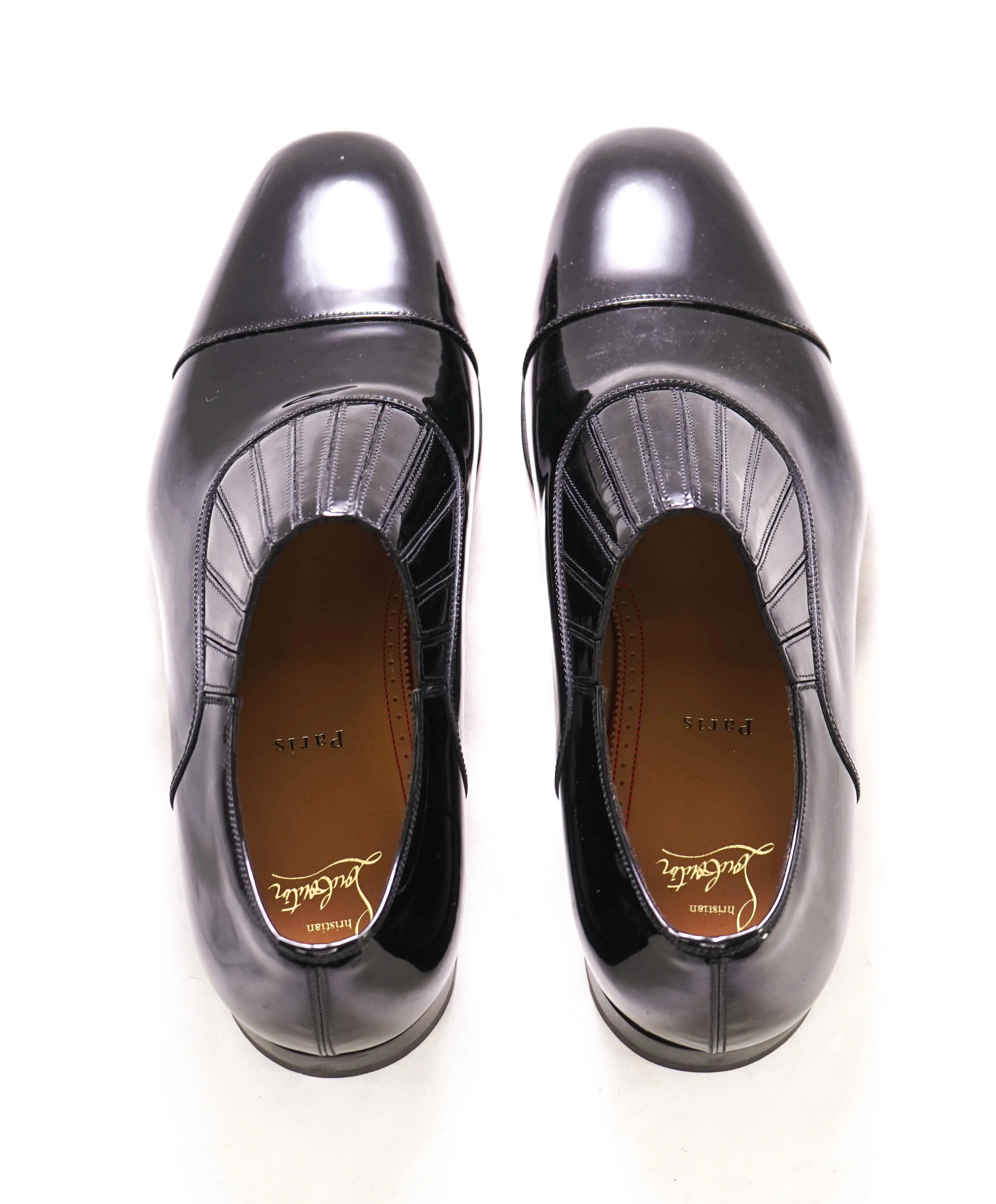 $1,050 CHRISTIAN LOUBOUTIN - *GREG ON* Black Patent Leather Loafers - 10.5 US (43.5 EU)