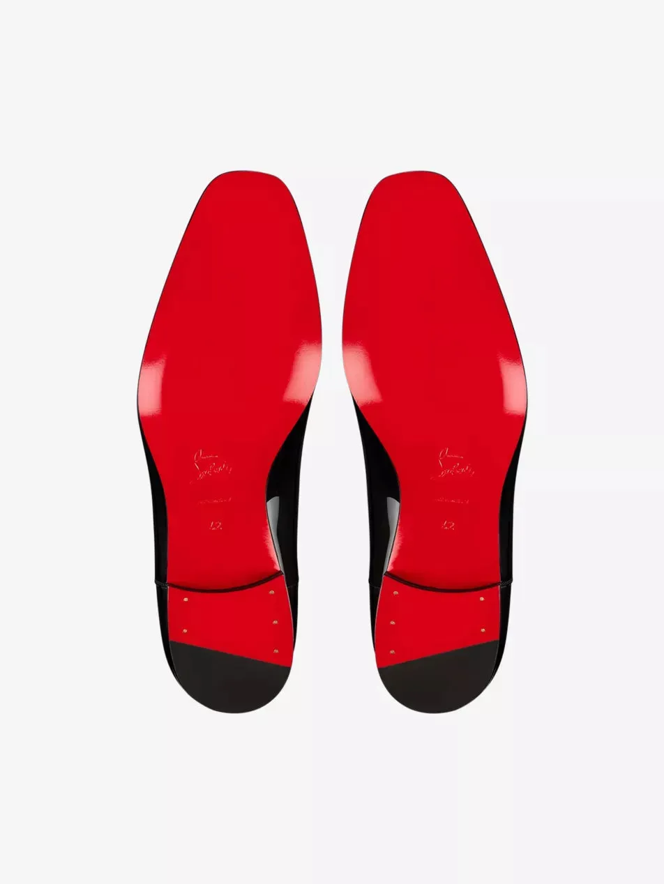 $1,050 CHRISTIAN LOUBOUTIN - *GREG ON* Black Patent Leather Loafers - 8 US (41 EU)