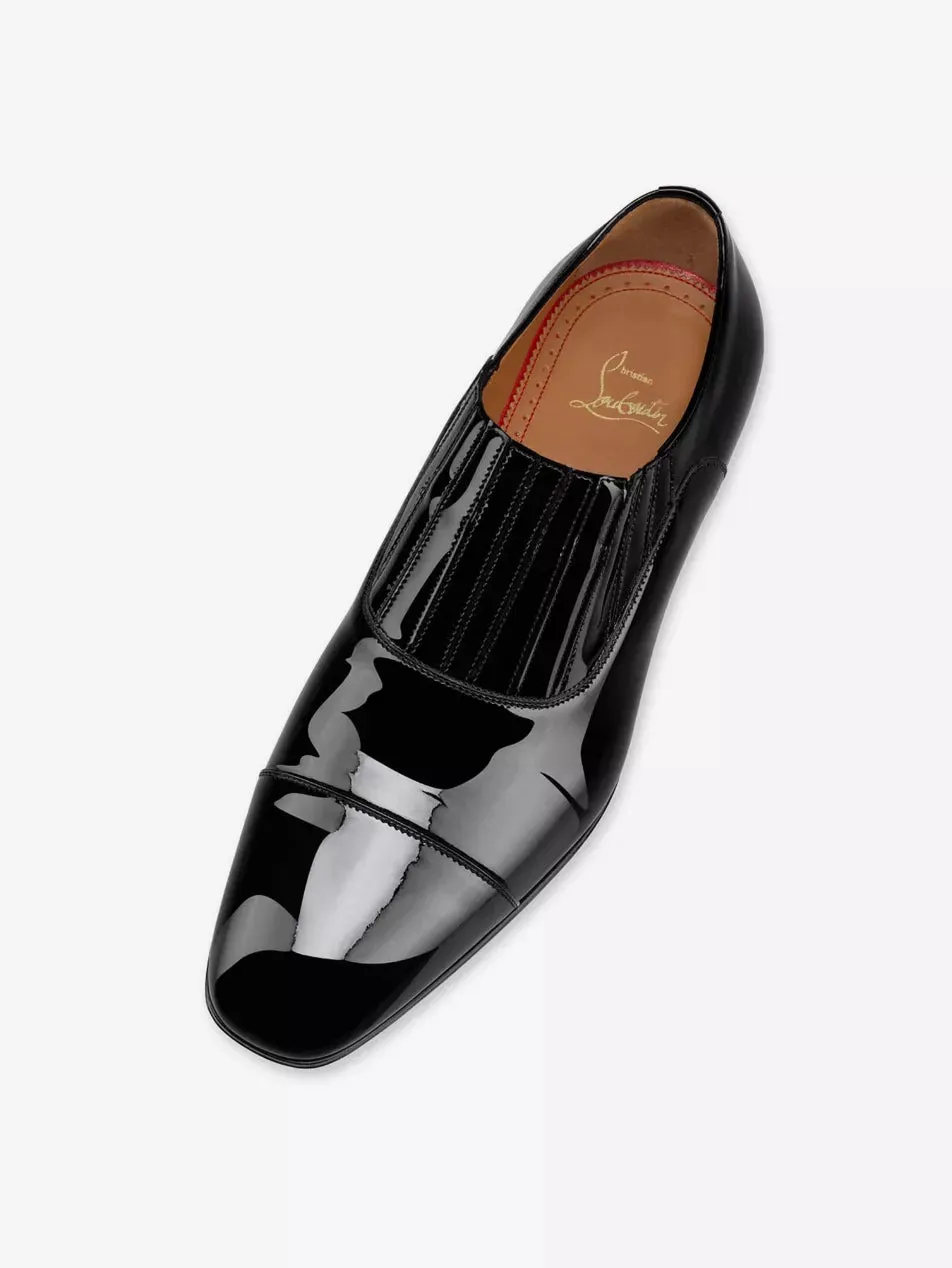 $1,050 CHRISTIAN LOUBOUTIN - *GREG ON* Black Patent Leather Loafers - 8 US (41 EU)