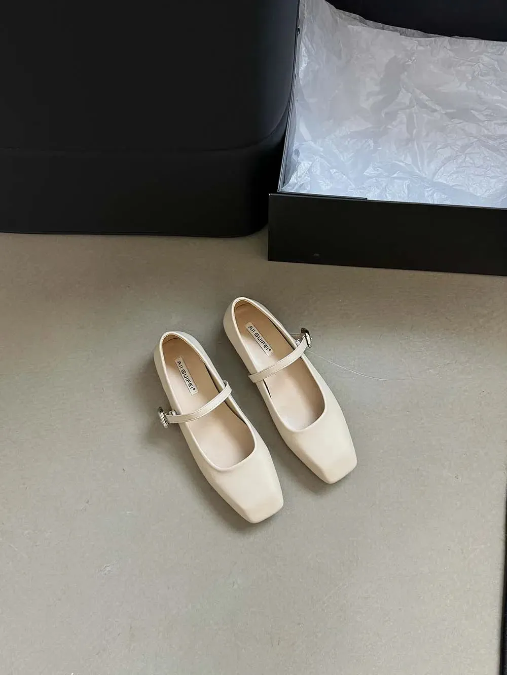 binfenxie  -  Fashion Women Flats Loafers Black Beige Brown Belt Buckle Casual Mules Size 35-39 Fashion Dress Loafers Party Pumps Shoes Woman