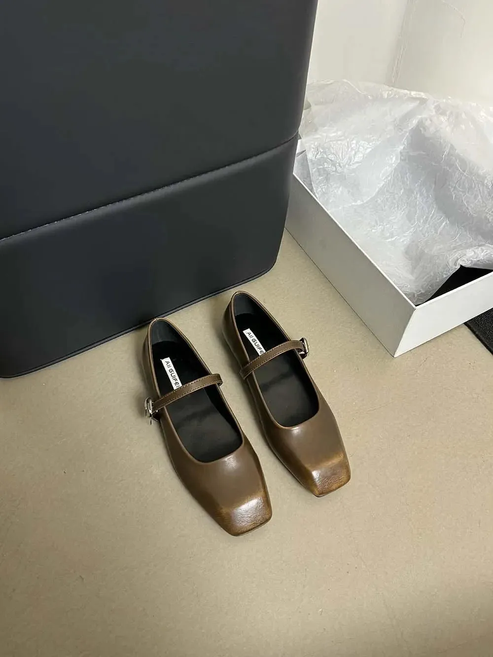 binfenxie  -  Fashion Women Flats Loafers Black Beige Brown Belt Buckle Casual Mules Size 35-39 Fashion Dress Loafers Party Pumps Shoes Woman