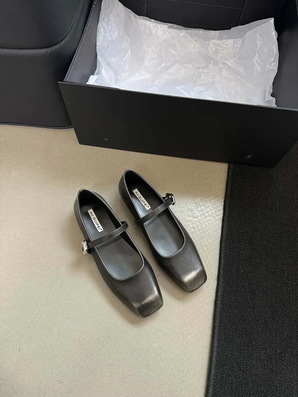binfenxie  -  Fashion Women Flats Loafers Black Beige Brown Belt Buckle Casual Mules Size 35-39 Fashion Dress Loafers Party Pumps Shoes Woman