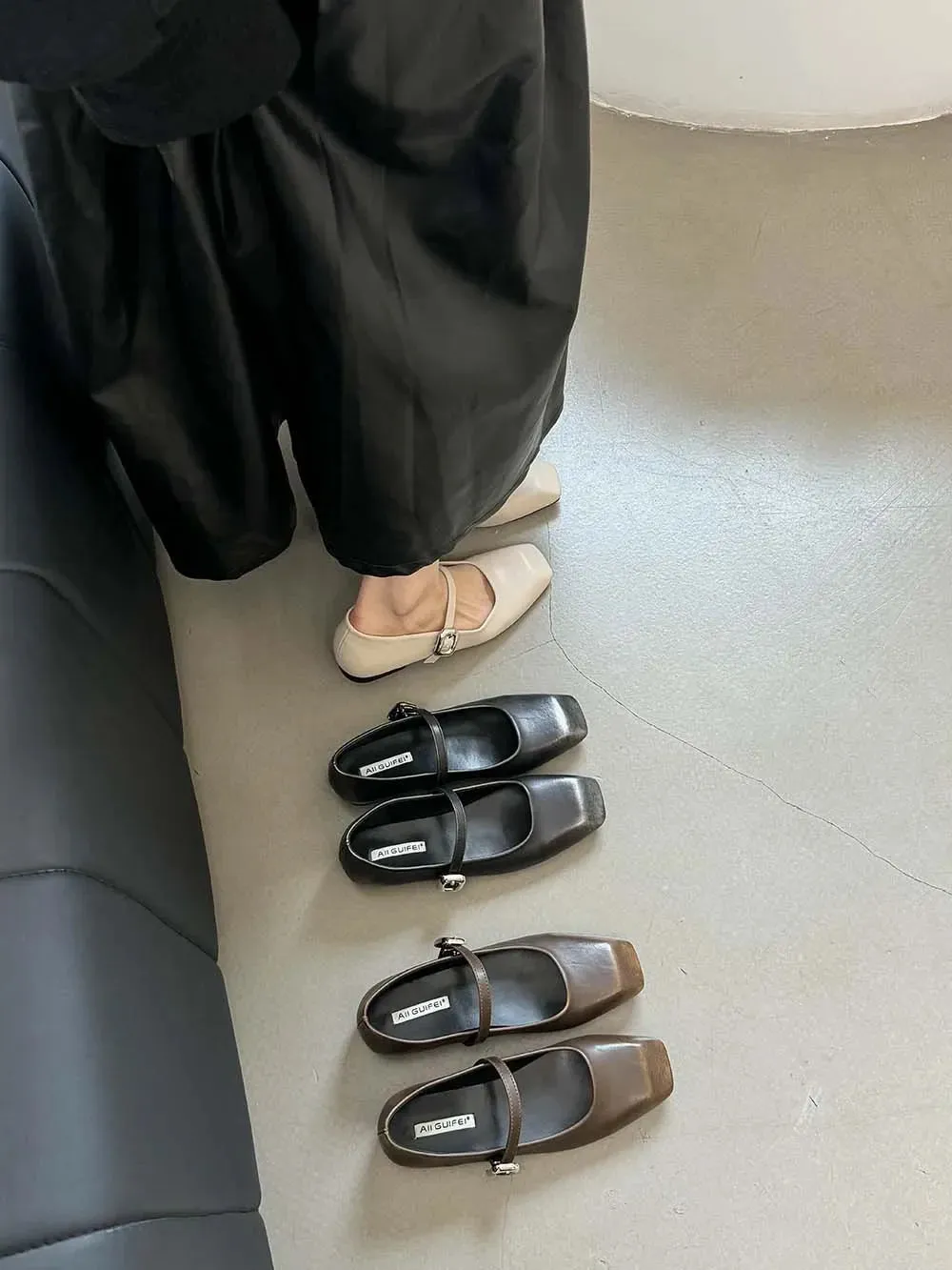 binfenxie  -  Fashion Women Flats Loafers Black Beige Brown Belt Buckle Casual Mules Size 35-39 Fashion Dress Loafers Party Pumps Shoes Woman