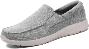 Canvas Men's Loafers & Slip-Ons,Casual Comfy Lightweight Mens Boat Shoes,Casual Breathable Mesh Deck Shoes Mens,All Weather Rubber Soles
