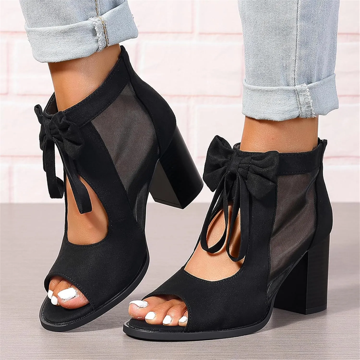 Chunky Heels For Women Dressy Open Toe Ankle Strap Pumps Shoes Chunky Block High Heels Casual Summer Heeled Sandals