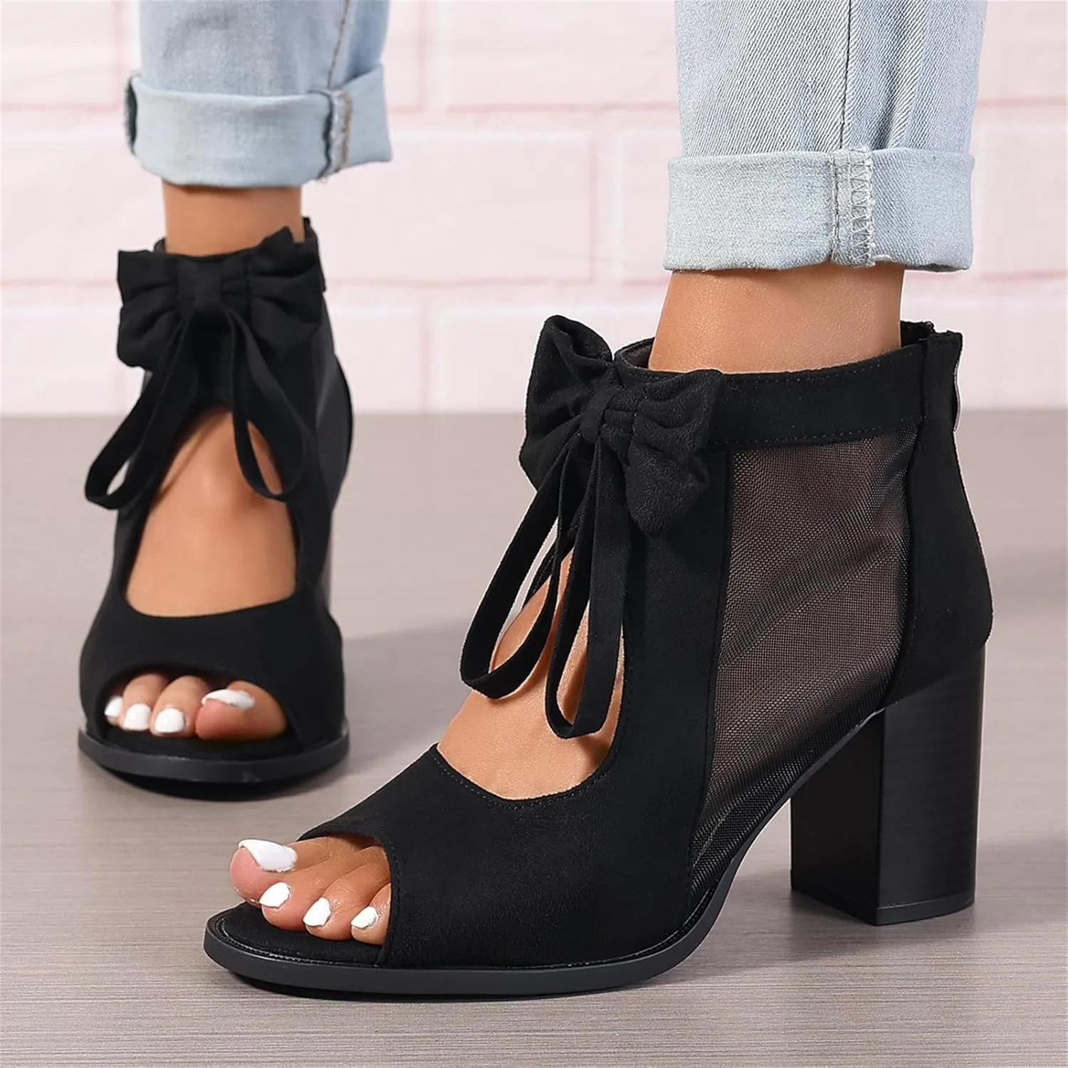 Chunky Heels For Women Dressy Open Toe Ankle Strap Pumps Shoes Chunky Block High Heels Casual Summer Heeled Sandals