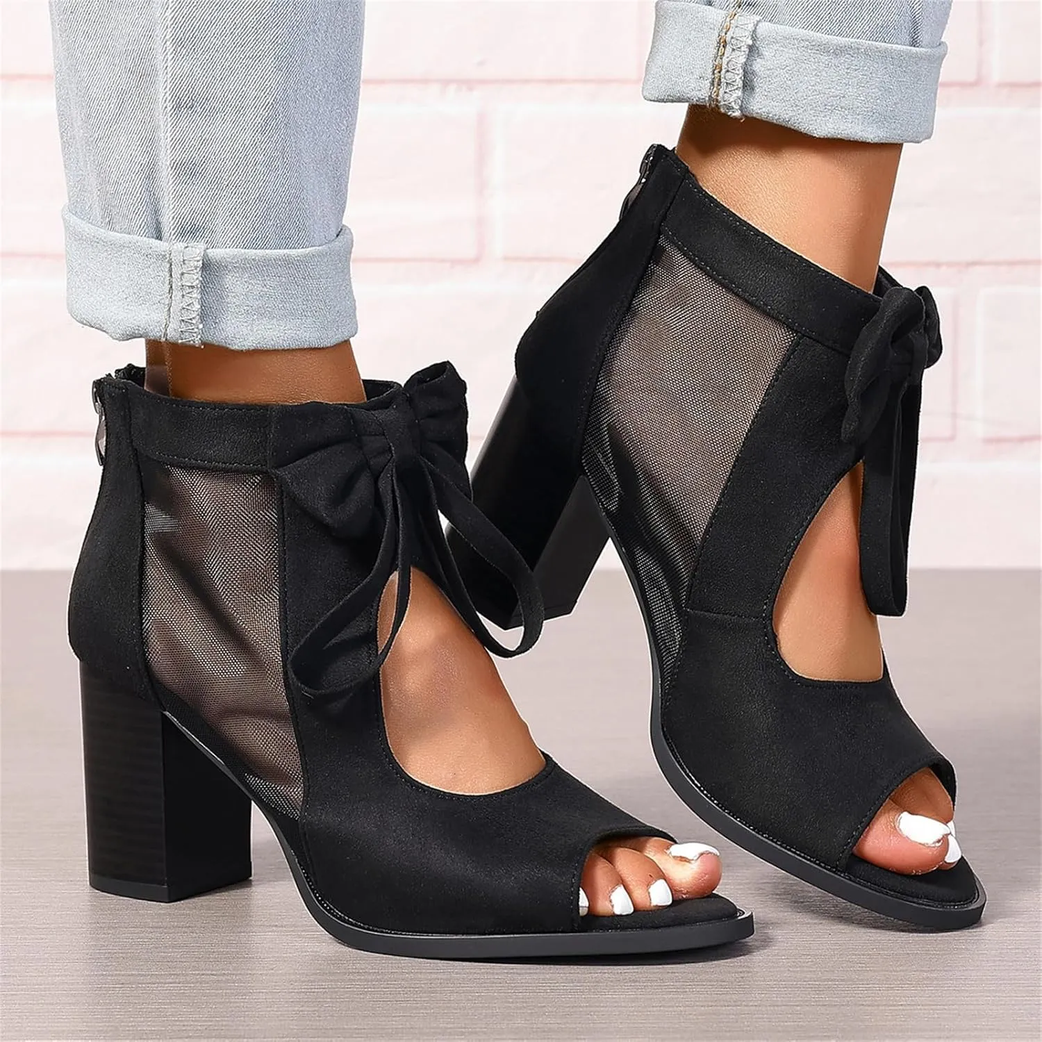 Chunky Heels For Women Dressy Open Toe Ankle Strap Pumps Shoes Chunky Block High Heels Casual Summer Heeled Sandals