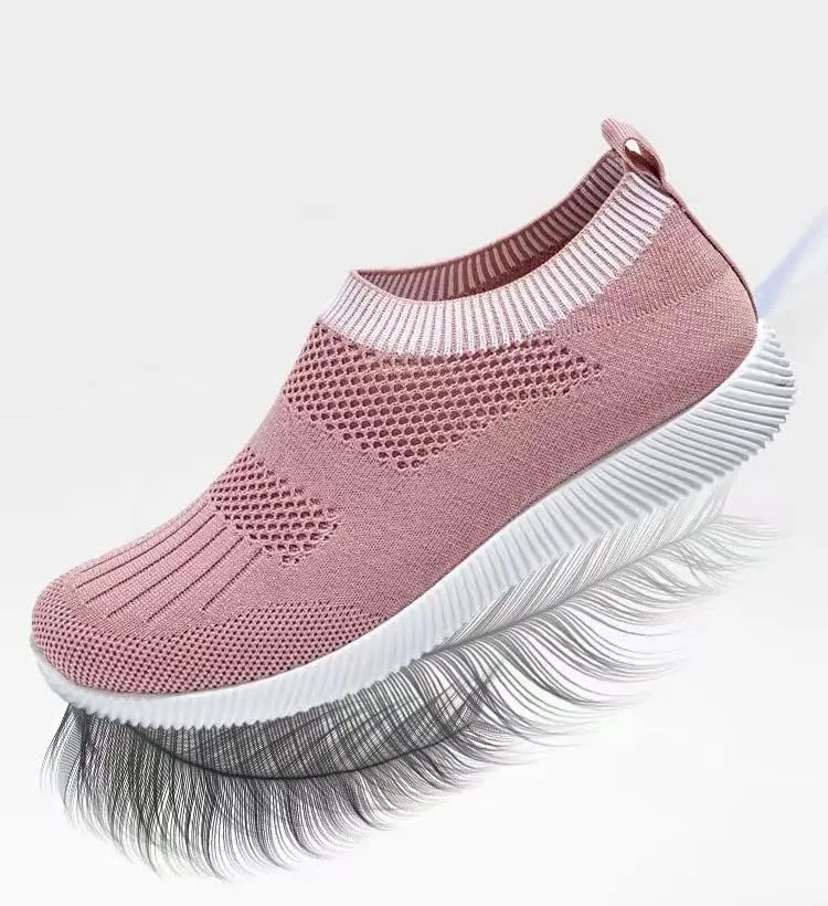Comfy - Elegant Orthopedic & Extremely Soft Shoes Women Slip On Trainers Sneakers Pumps Ladies Breathable Comfy Loafers (Pink,9)