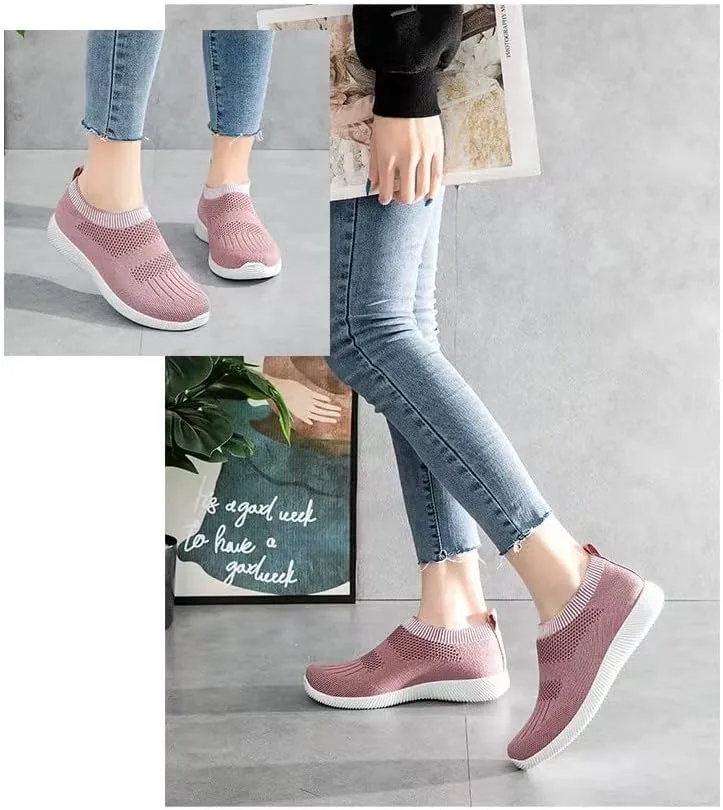 Comfy - Elegant Orthopedic & Extremely Soft Shoes Women Slip On Trainers Sneakers Pumps Ladies Breathable Comfy Loafers (Pink,9)