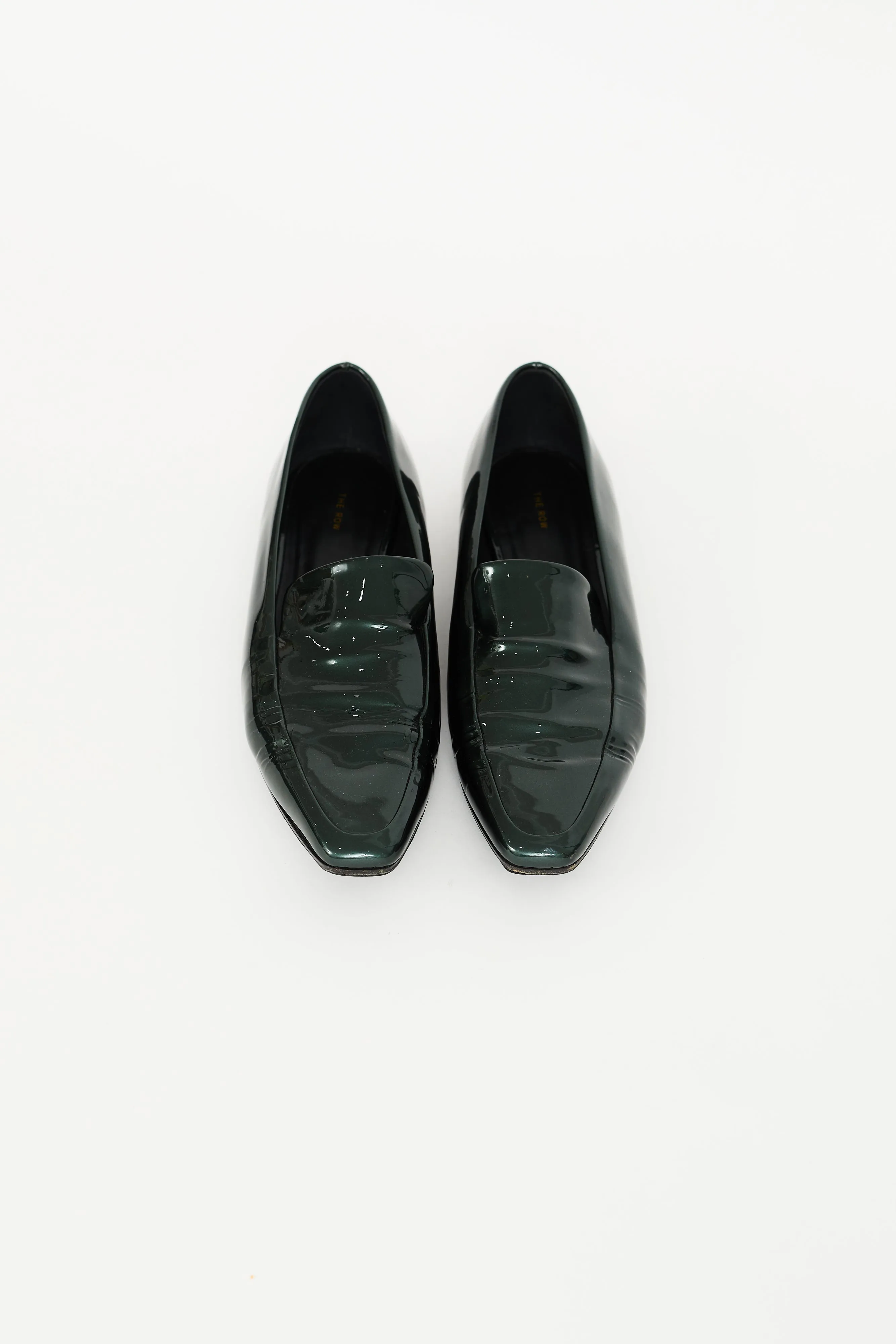 Dark Green Patent Minimal Loafer