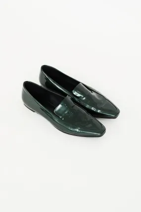 Dark Green Patent Minimal Loafer