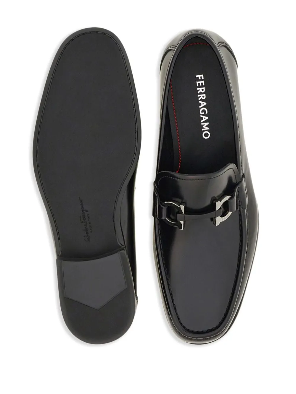 Gancini-plaque patent-finish loafers<BR/><BR/><BR/>