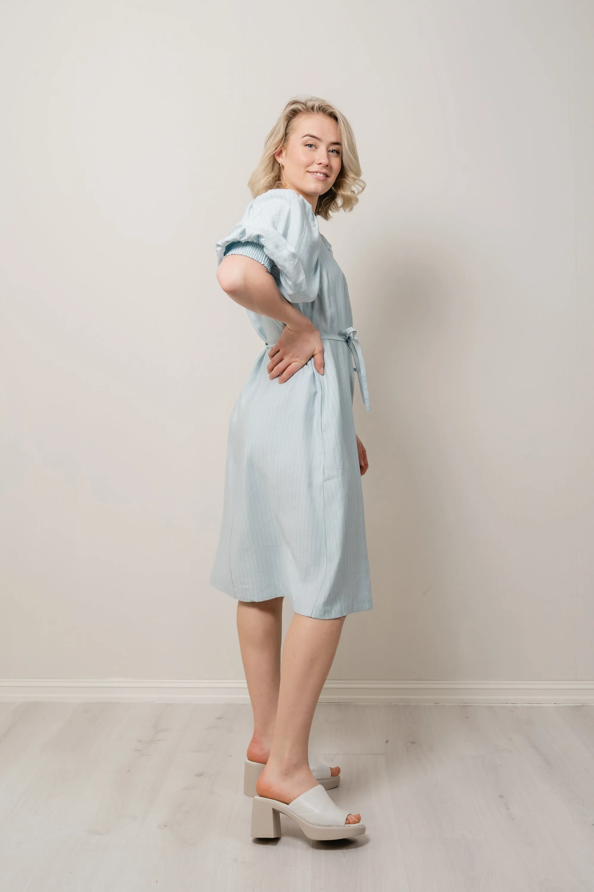 Joanita 3/4 Dress - Blue Stp