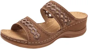 Lausiuoe Arch Support Sandals Women's Dressy Orthopedic Slides Slippers Comfort Orthotic Flip Flops for Plantar Fasciitis