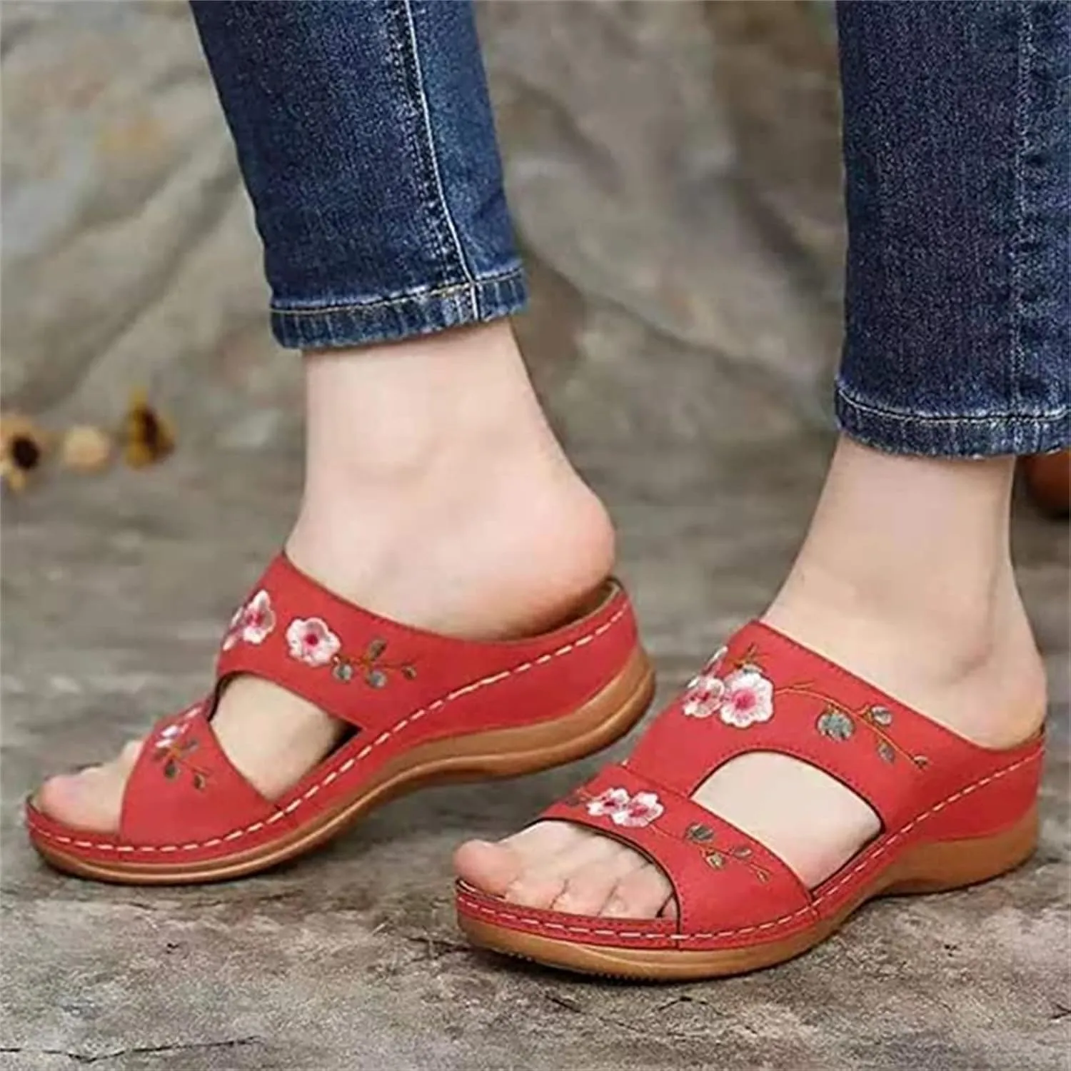 Lausiuoe Dress Sandals For Women Orthotic Dressy Fashion Flip Flops Ladies Slip On Lightweight Athletic Orthopedic Slides