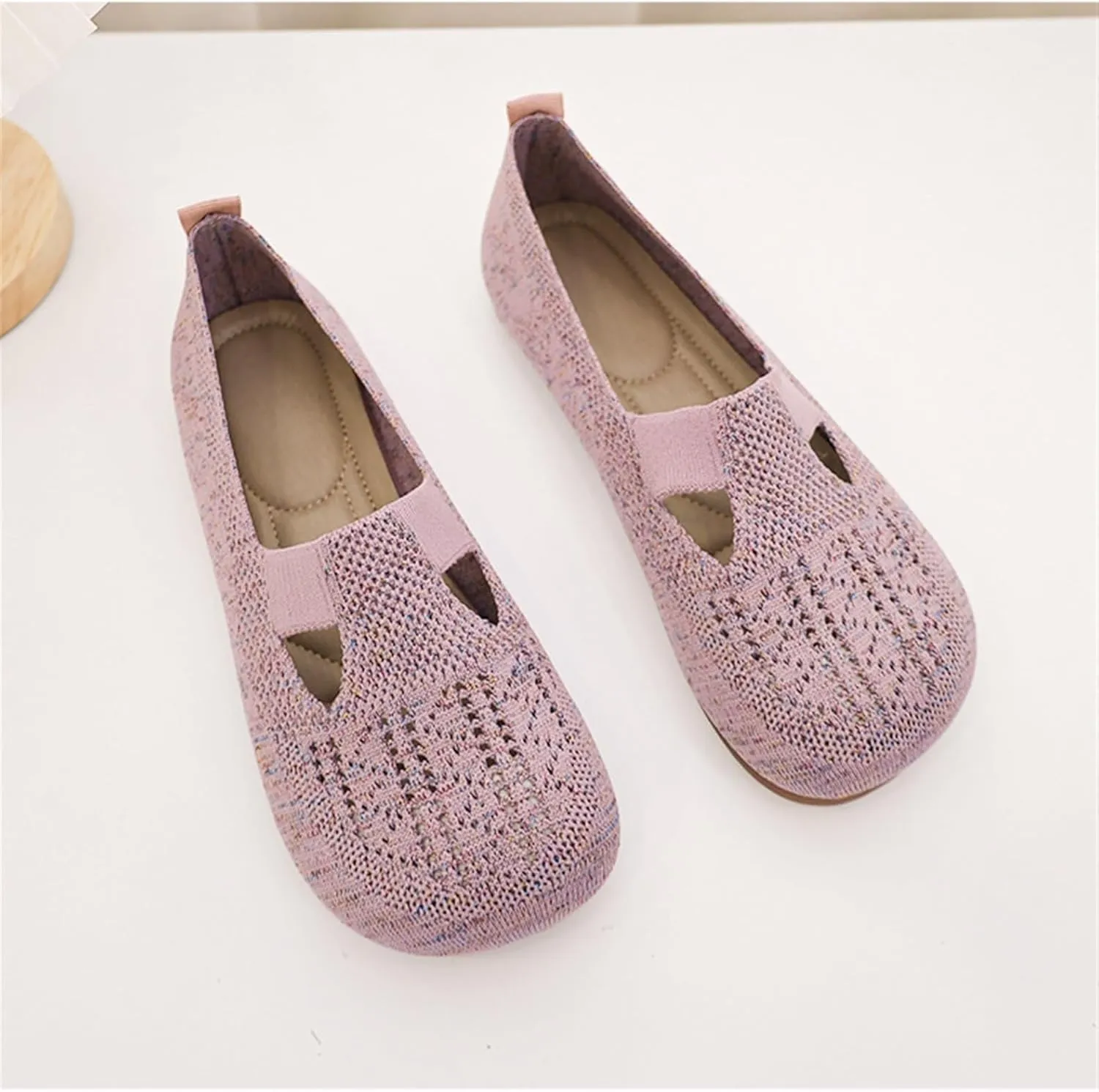 Loafers Casual Shoes Knits Sneakers Womens Dressy Loafers Slip On Shoes Comfort Casual Office Work Shoes Mocassins Shoes Flat Mother Shoe