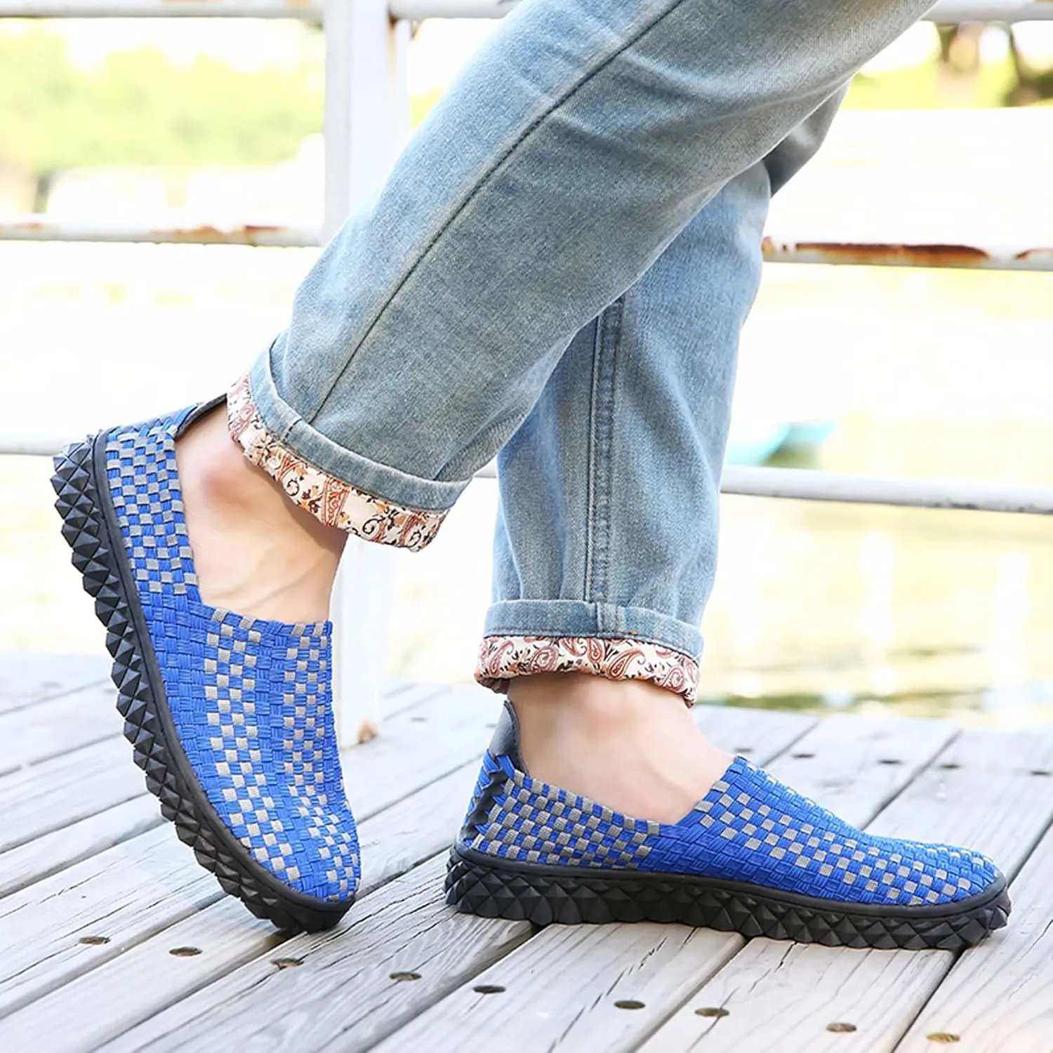 Men's Casual Walking Shoes,Hand Sewn,Women's Non-Slip Flat Shoes,Comfortable Summer Breathable Shoes,Fashion Sneakers - Comfortable Sandals，