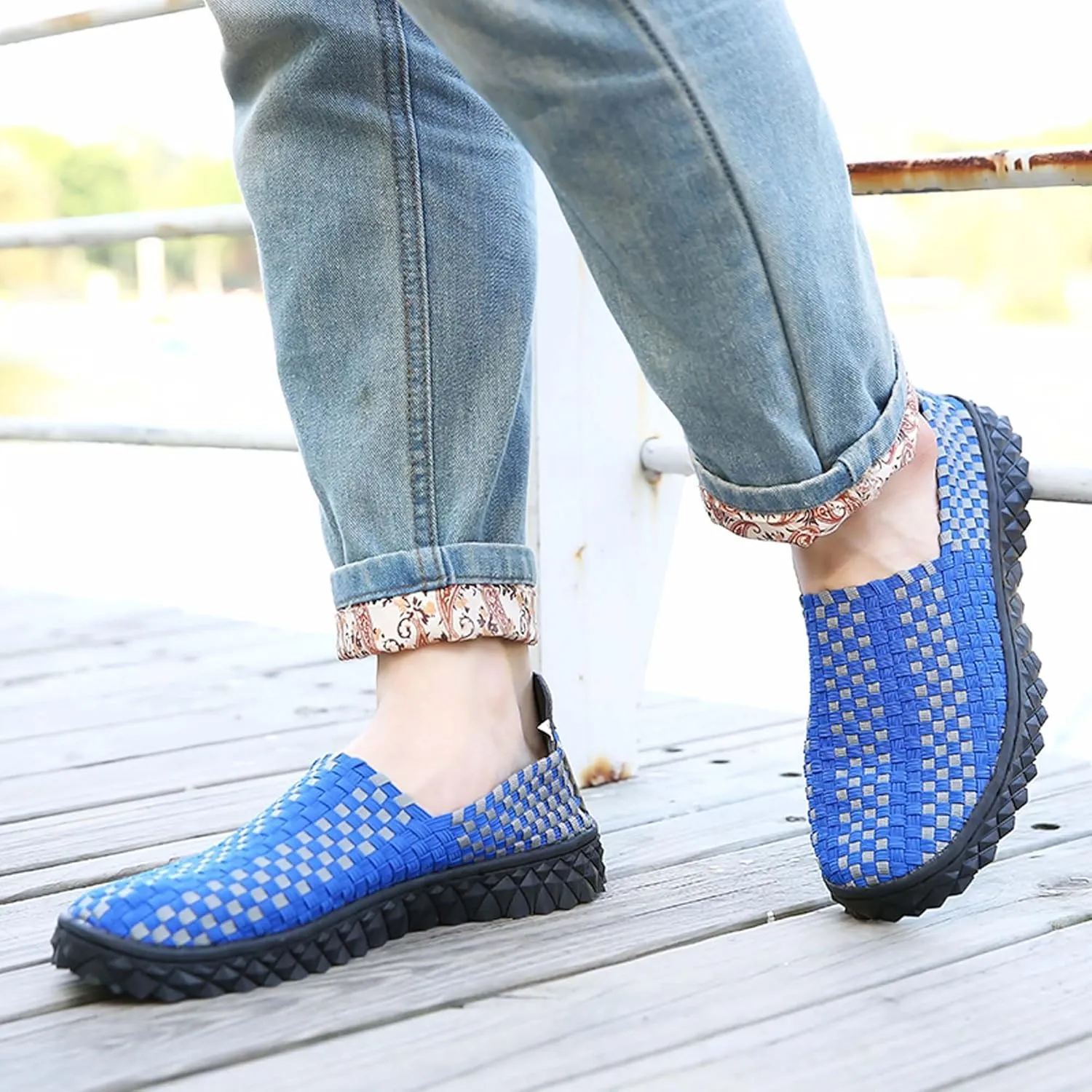 Men's Casual Walking Shoes,Hand Sewn,Women's Non-Slip Flat Shoes,Comfortable Summer Breathable Shoes,Fashion Sneakers - Comfortable Sandals，