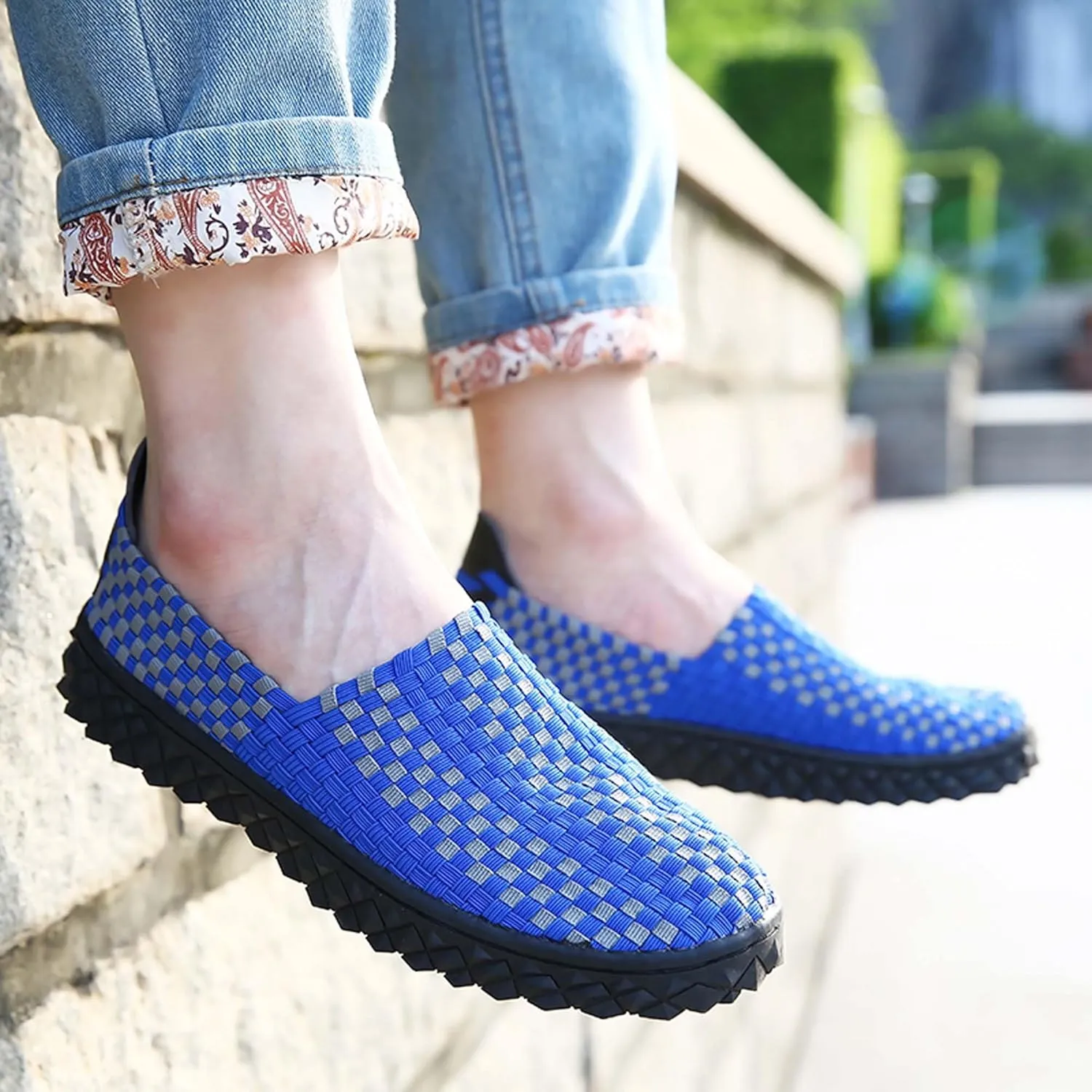 Men's Casual Walking Shoes,Hand Sewn,Women's Non-Slip Flat Shoes,Comfortable Summer Breathable Shoes,Fashion Sneakers - Comfortable Sandals，