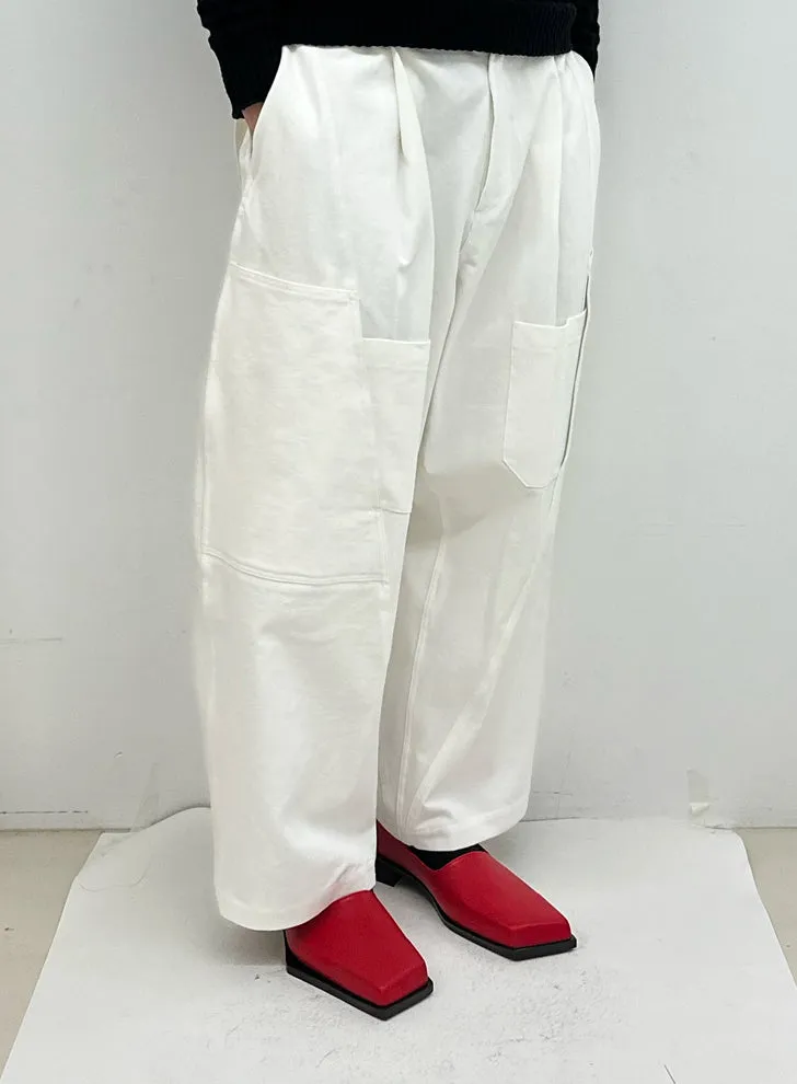 Red slashed loafers