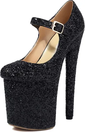 Roimaash Women Pole Dance Heels Stiletto High Heels Mary Jane Pumps Platform