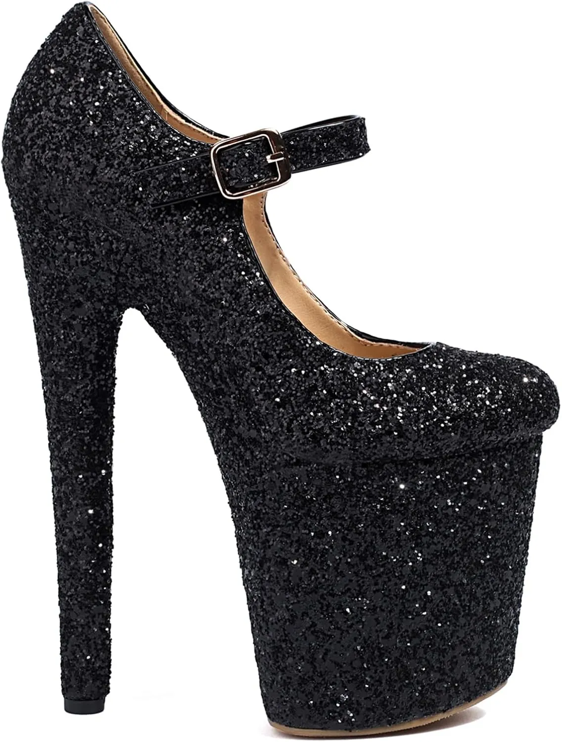 Roimaash Women Pole Dance Heels Stiletto High Heels Mary Jane Pumps Platform