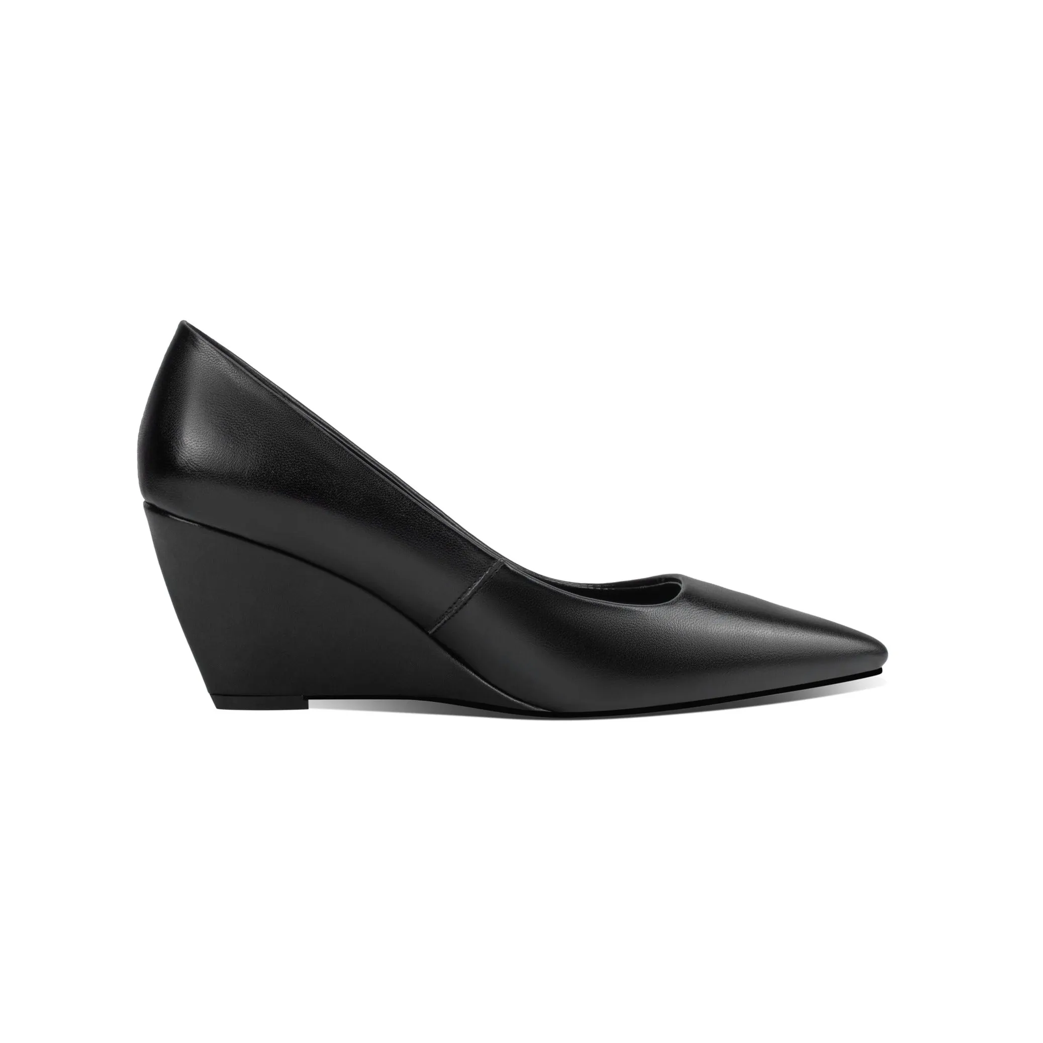 TinaCus Genuine Leather Women's Handmade Pointed Toe Comfortable Wedge Heel Slip On Pump Shoes