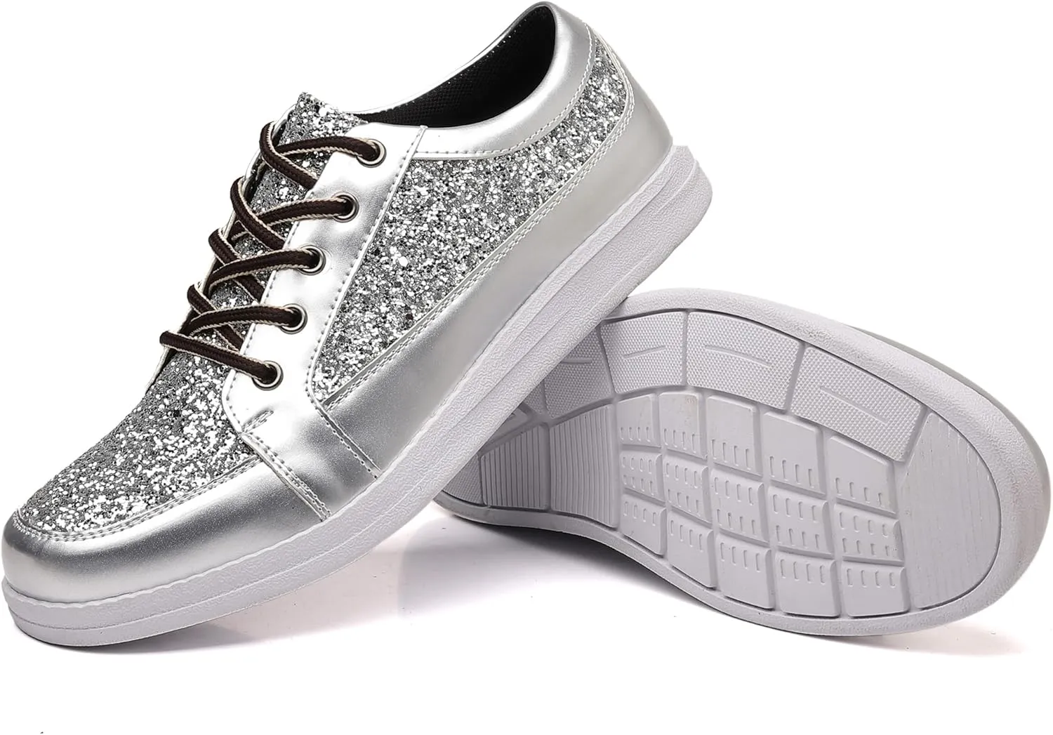 Trsorini Mens Glitter Shoes Sparkly Sneakers Fashion Bling Sequin Shiny Comfort Men Shoes
