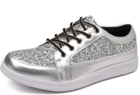 Trsorini Mens Glitter Shoes Sparkly Sneakers Fashion Bling Sequin Shiny Comfort Men Shoes
