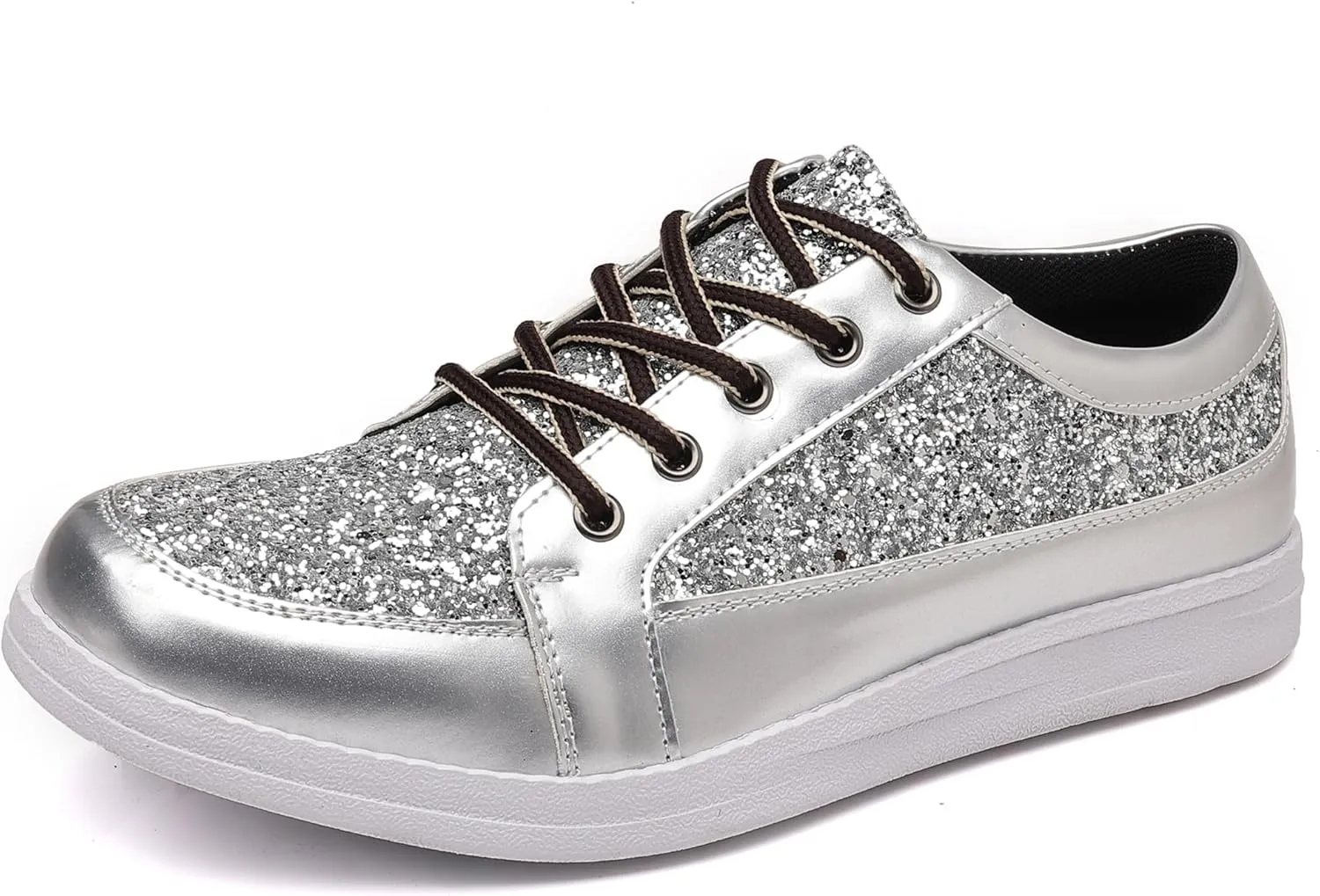 Trsorini Mens Glitter Shoes Sparkly Sneakers Fashion Bling Sequin Shiny Comfort Men Shoes