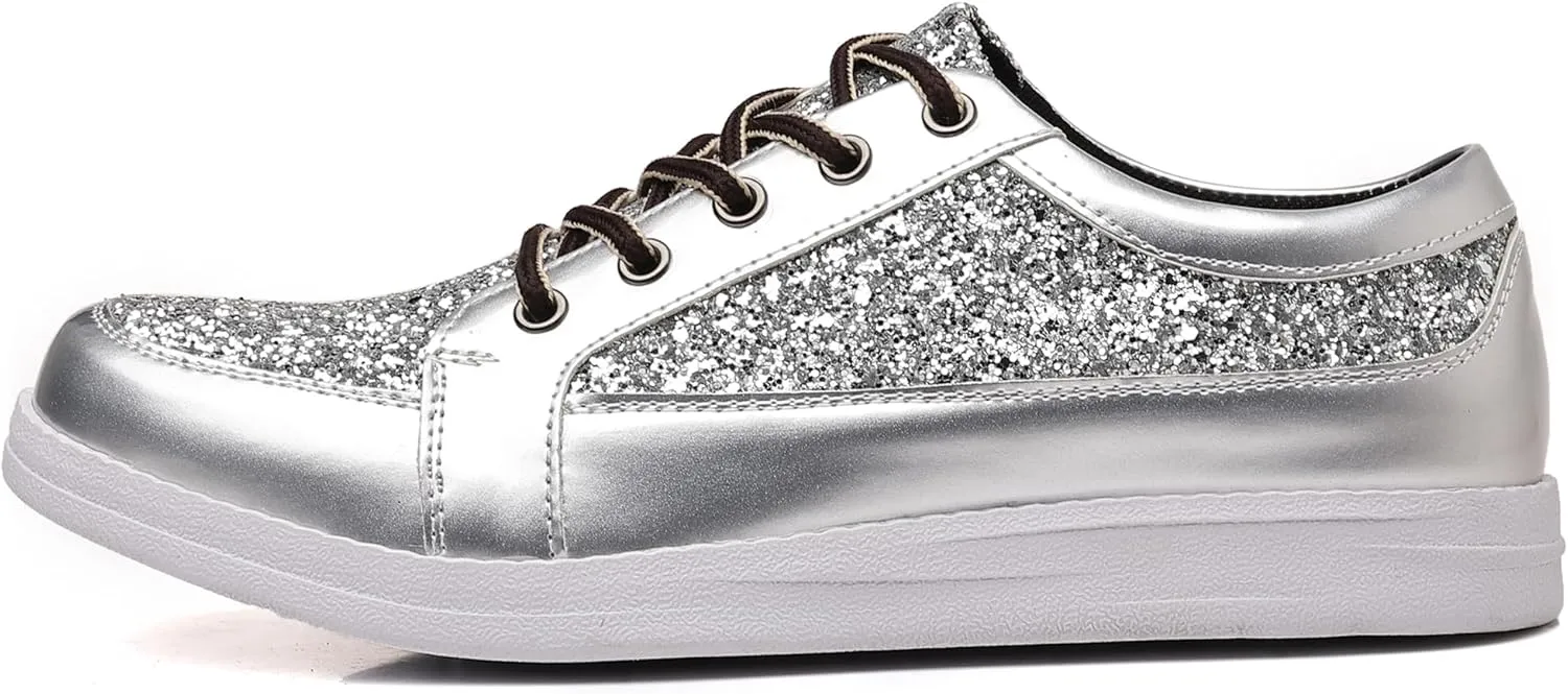 Trsorini Mens Glitter Shoes Sparkly Sneakers Fashion Bling Sequin Shiny Comfort Men Shoes