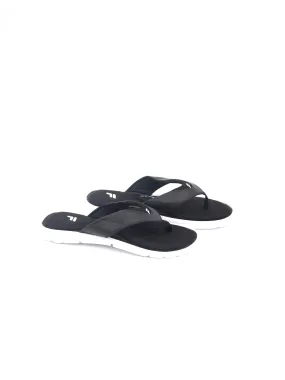 Women's Brand Logo Printed Comfy Flip Flop,Black