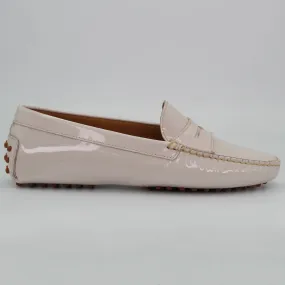 Women's Genuine Leather Vernice Driver Shoe in Conchiglia Nude (COND0402)