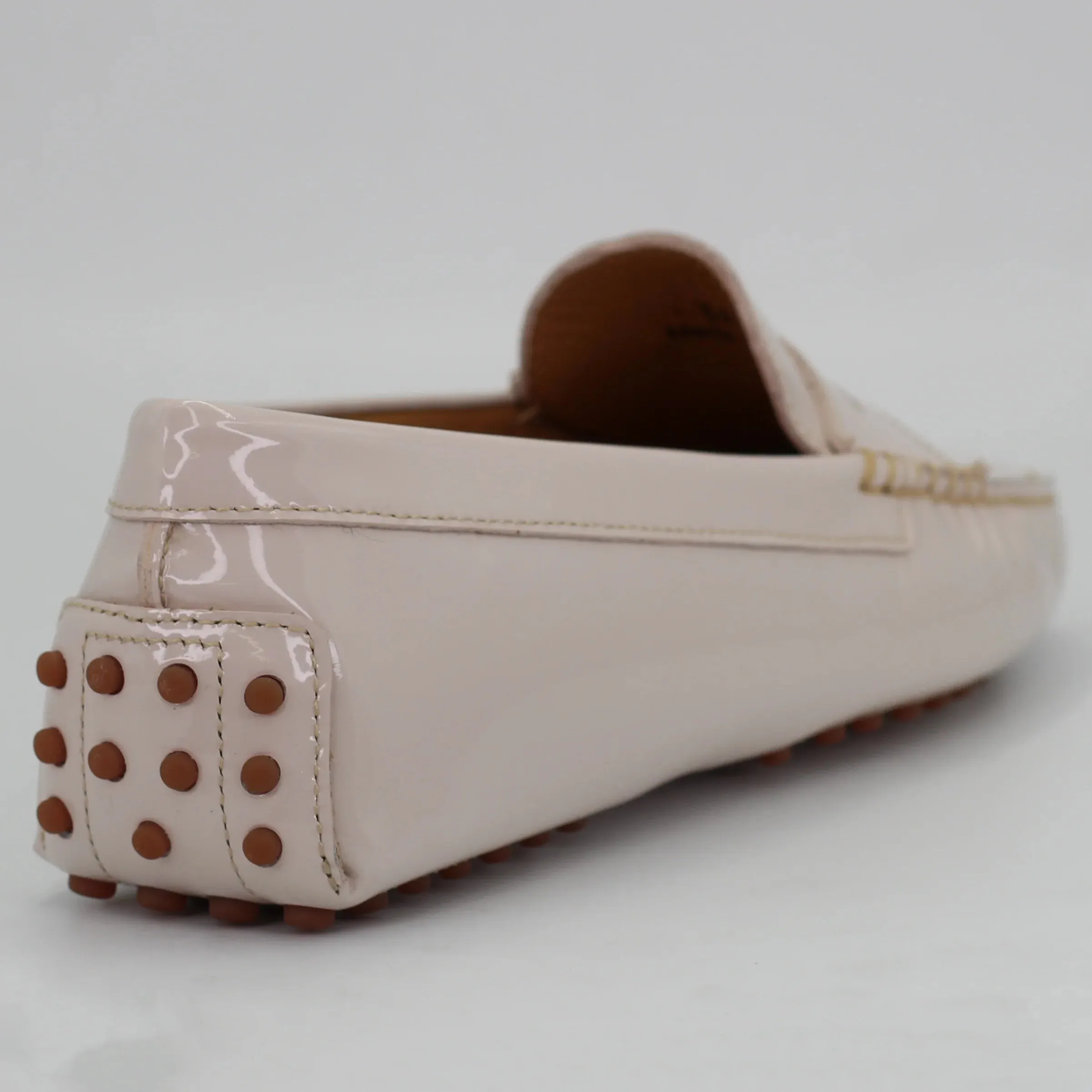 Women's Genuine Leather Vernice Driver Shoe in Conchiglia Nude (COND0402)
