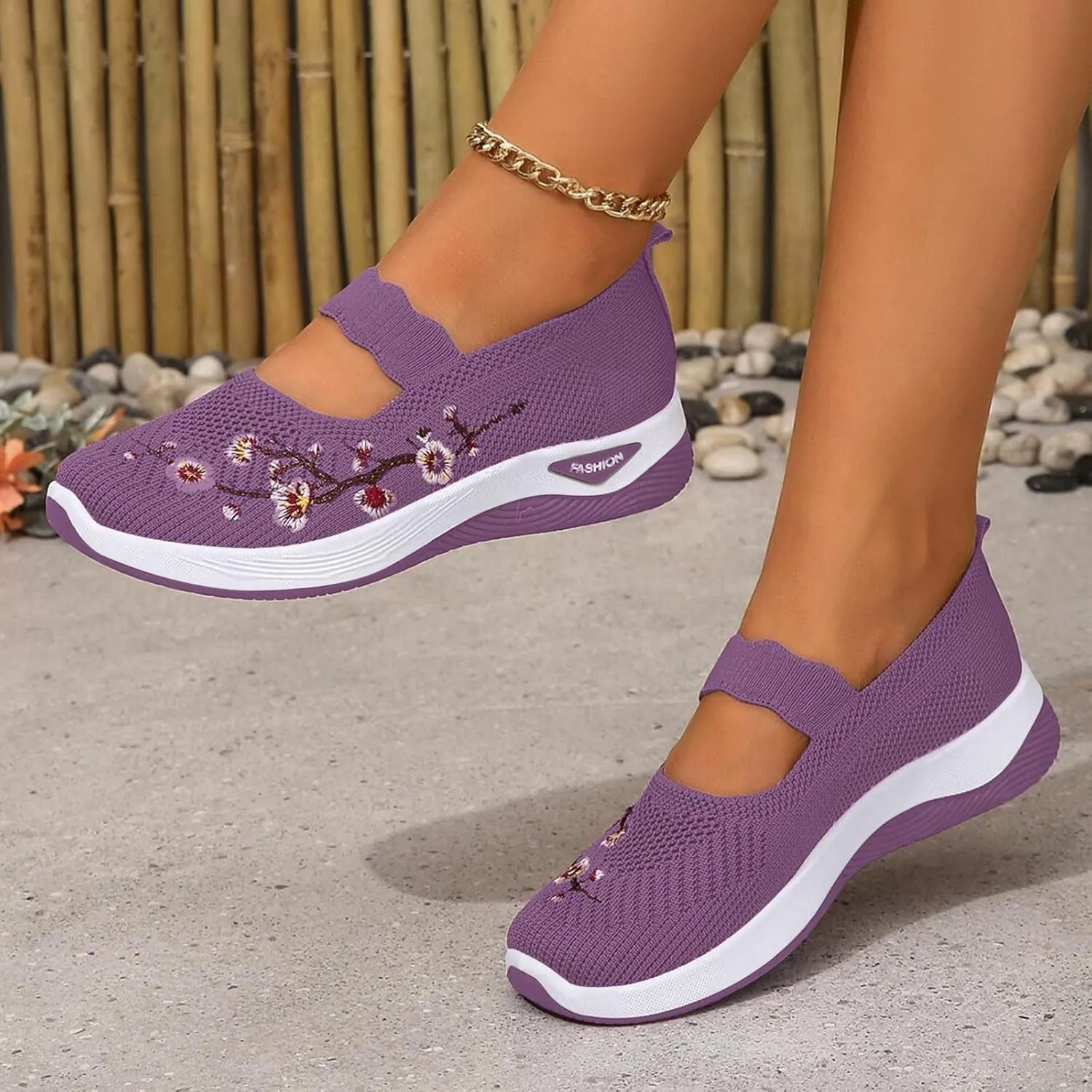 Womens Shoes Orthopedic Arch Support Breathable Flying Woven Sneakers Casual Comfort Wear Slip On Sneaker