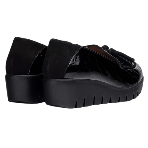 Wonders Wedge Shoes - C-33320 - Black Patent